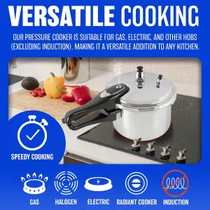 New 5 Litre Pressure Cooker Aluminium Kitchen Cooking Steamer Catering Handle