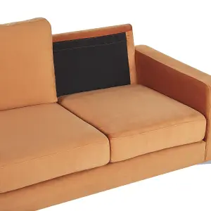 3 Seater Velvet Sofa Orange GAVLE