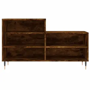 Berkfield Shoe Cabinet Smoked Oak 102x36x60 cm Engineered Wood