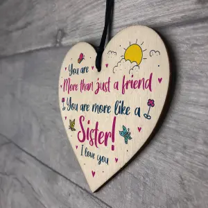 Special Friendship Gifts Hanging Wooden Heart Birthday Gift For Best Friend Sister