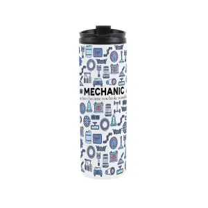 Mechanic Travel Mug - Novelty Trades Gift Car Stainless Steel Vacuum-Sealed Double-Walled Hot/Cold Drinks Travel Flask