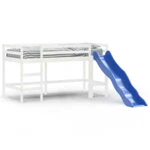 Berkfield Kids' Loft Bed with Slide White 90x200 cm Solid Wood Pine