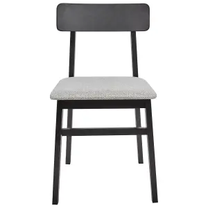 Set of 2 Dining Chairs STACY Rubberwood Light Grey