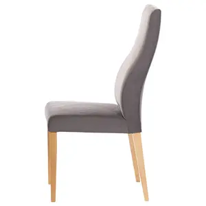 Feodosiy Upholstered Dining Chair (Set of 2) Dark Grey / Beech