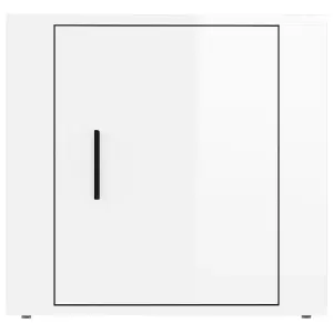 Berkfield Bedside Cabinet High Gloss White 50x39x47 cm