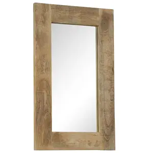 Berkfield Mirror Solid Mango Wood 50x80 cm