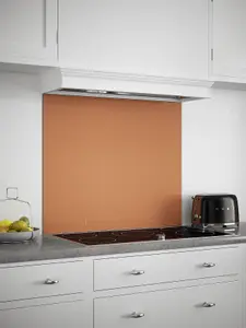 Copper 6mm Glass Self-Adhesive Kitchen Splashback 900mm x 750mm Easy To Apply