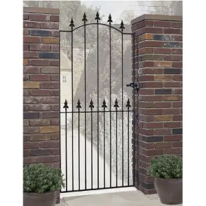 SAXA Spear Top Tall Bow Top Metal Garden Gate 762mm GAP x 1943mm High SAZP30