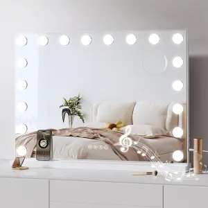 Vanity Mirror with Lights and Bluetooth Speaker, 80cm x 60cm