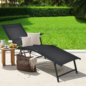 Costway 2Pcs Patio Foldable Chaise Lounge Chair Outdoor Portable Reclining Chair