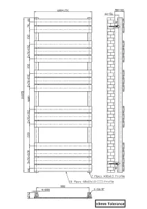 Rinse Heated Towel Rail Radiator For Bathroom Ladder Flat Panel Chrome 1600x600mm