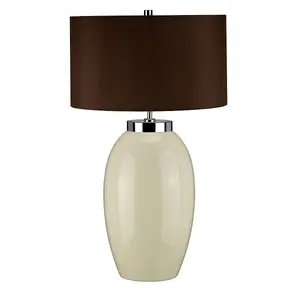 Elstead Victor 1 Light Large Table Lamp - Cream, E27