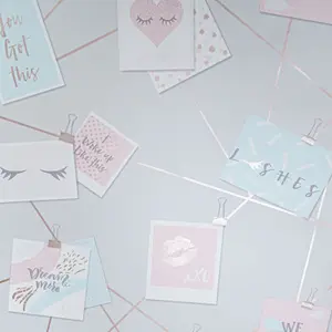 Grey Rosegold Metallic Wallpaper Pink Photographs Girly Collage Words Polaroid