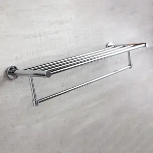 Ronda Bathroom Wall Mounted Chrome Towel Shelf