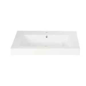 GoodHome Duala Matt White Rectangular Wall-mounted Basin (W)80cm