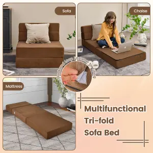 Costway Folding Sofa Bed Lazy Floor Sofa Convertible Sleeper Chair