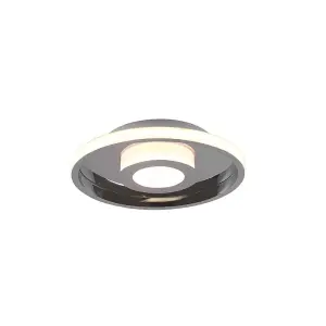 Luminosa Ascari Modern 30cm Bathroom Ceiling Light Chrome 3000K IP44 - UK Stock