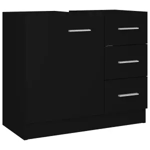 Berkfield Sink Cabinet Black 63x30x54 cm Engineered Wood