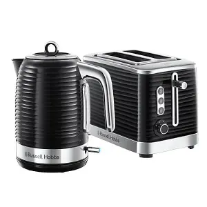 Russell Hobbs Inspire Kettle & 2 Sl Toaster Set Black