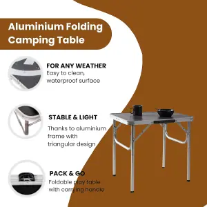 AAMEN Aluminium Folding Camping Table, Compact & Portable Small Foldable Camping Table