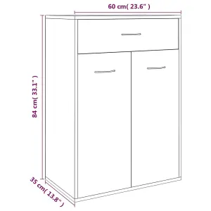 Berkfield Shoe Cabinet Grey Sonoma 60x35x84 cm Engineered Wood