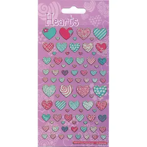 Paper Projects Reusable Hearts Stickers Pink/Green (One Size)