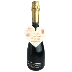 Red Ocean Cake Prosecco Happy Birthday Wooden Heart Mum Nan Daughter Best Friend Funny Card Gift