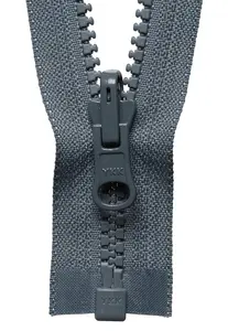 FLIP OVER ZIP 76CM - Vislon Flip Over Zip: 76cm: Dark Grey - YKK