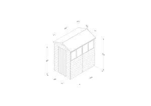 4LIFE Apex Shed 4x6 - Single Door - 4 Windows