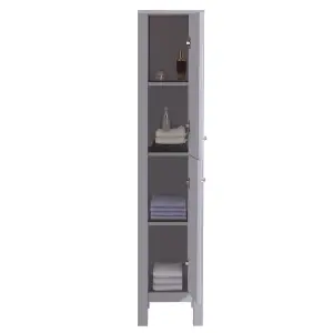 Bathroom Furniture Tall Modern Cabinet Storage Unit 1600mm Matte Grey