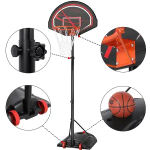 Yaheetech Black Portable Basketball Hoop for Outdoors