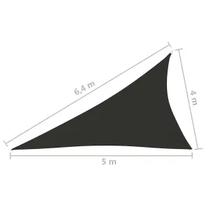 Berkfield Sunshade Sail Oxford Fabric Triangular 4x5x6.4 m Anthracite