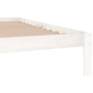 Berkfield Bed Frame White Solid Wood Pine 200x200 cm