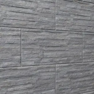 Shaded slate Anthracite Matt Split Face Porcelain Indoor Wall Tile Sample