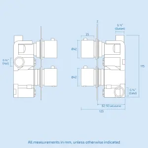 Nes Home Lily Ceiling Round Head Concealed Thermostatic Mixer Shower Valve Set