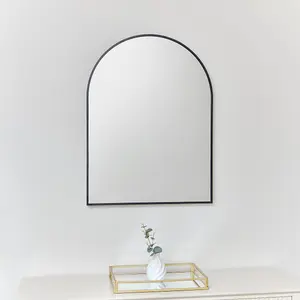 Melody Maison Black Arched Wall Mirror 80cm x 60cm