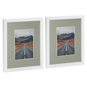 Photo Frame with 4" x 6" Mount - 8" x 10" - Grey Mount - Pack of 2