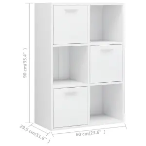 Berkfield Storage Cabinet High Gloss White 60x29.5x90 cm Engineered Wood