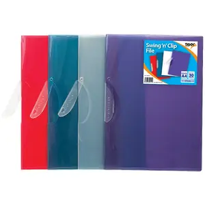 Tiger Stationery A4 Swing N Clip File (Pack of 5) Multicoloured (One Size)