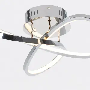 First Choice Lighting Polished Chrome LED Loop Flush Fitting