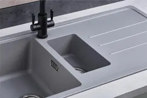 Franke Junos JSD651-97UG 1.5 Bowl Tectonite Reversible Inset Grey Kitchen Sink