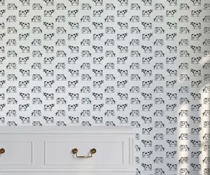 Bobbi Beck eco-friendly white cow wallpaper