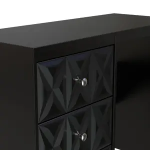 San Jose Ready assembled Black 3 Drawer Desk (H)756mm (W)969mm (D)395mm