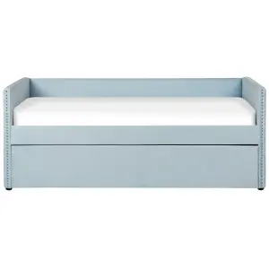 Velvet EU Single Trundle Bed Light Blue TROYES