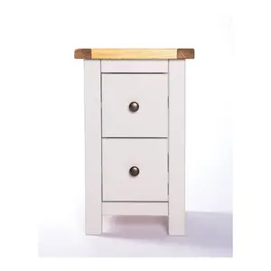 Aubusson 2 Drawer Bedside Table Light Grey