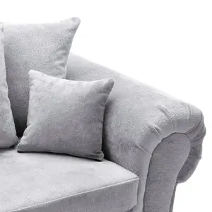 Verona Collection 3 Seater in Light Grey Crushed Chenille