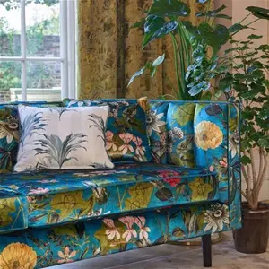 Clarke And Clarke Passiflora Fabric - Midnight / Spice - Exotica Collection - F1304/03