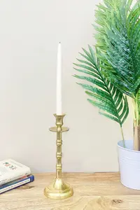 Brass Metal Dinner Candlestick 27cm