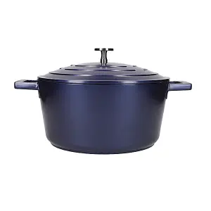 MasterClass Cast Aluminium 24cm Casserole Dish,  Metallic Blue