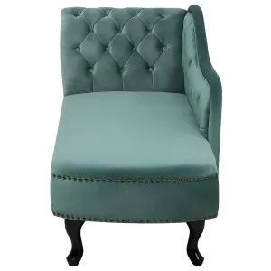 Left Hand Chaise Lounge Velvet Mint Green NIMES